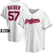 Shane Bieber Youth Cleveland Guardians White Replica Home Jersey