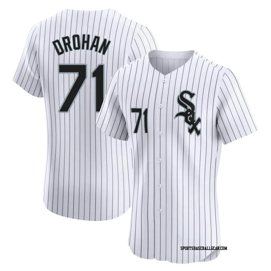 Shane Drohan Men's Chicago White Sox White Elite Home Jersey