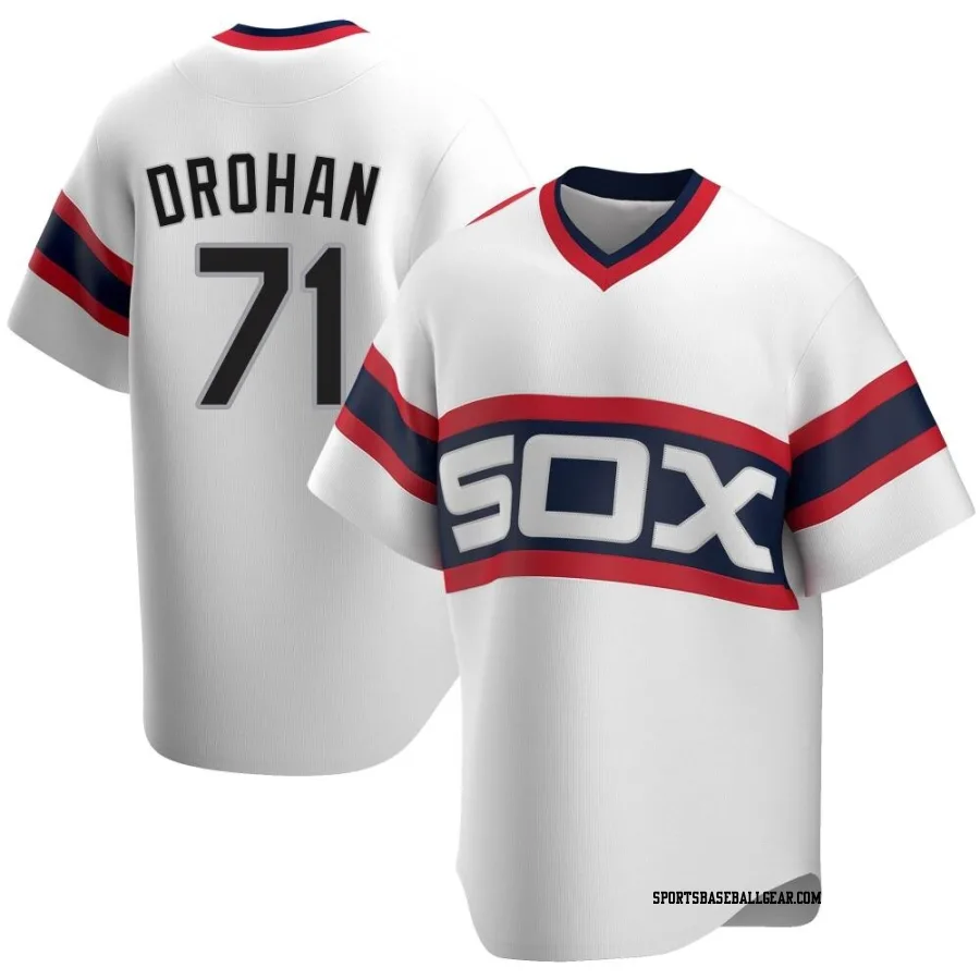 Shane Drohan Men's Chicago White Sox White Replica Cooperstown Collection Jersey