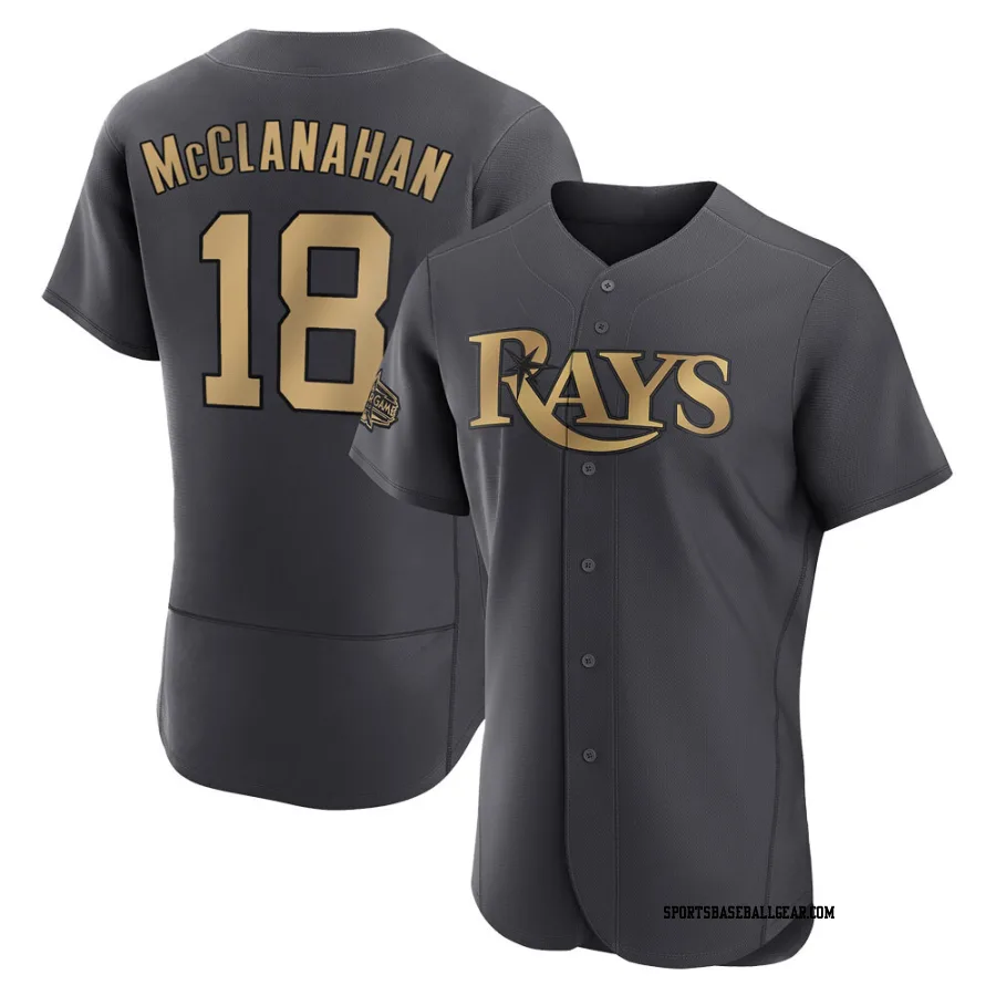 Shane McClanahan Men's Tampa Bay Rays Charcoal Game Authentic 2022 All-Star Jersey