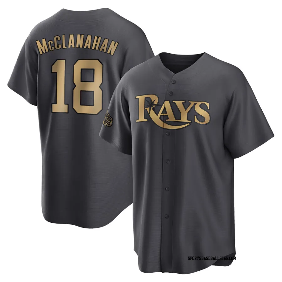 Shane McClanahan Men's Tampa Bay Rays Charcoal Game Replica 2022 All-Star Jersey