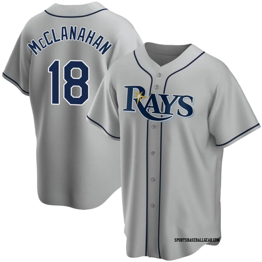 Shane McClanahan Men's Tampa Bay Rays Gray Replica Road Jersey