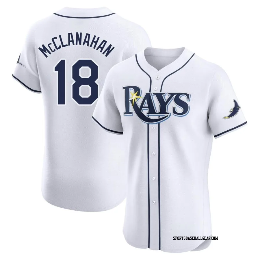 Shane McClanahan Men's Tampa Bay Rays White Elite Home Jersey