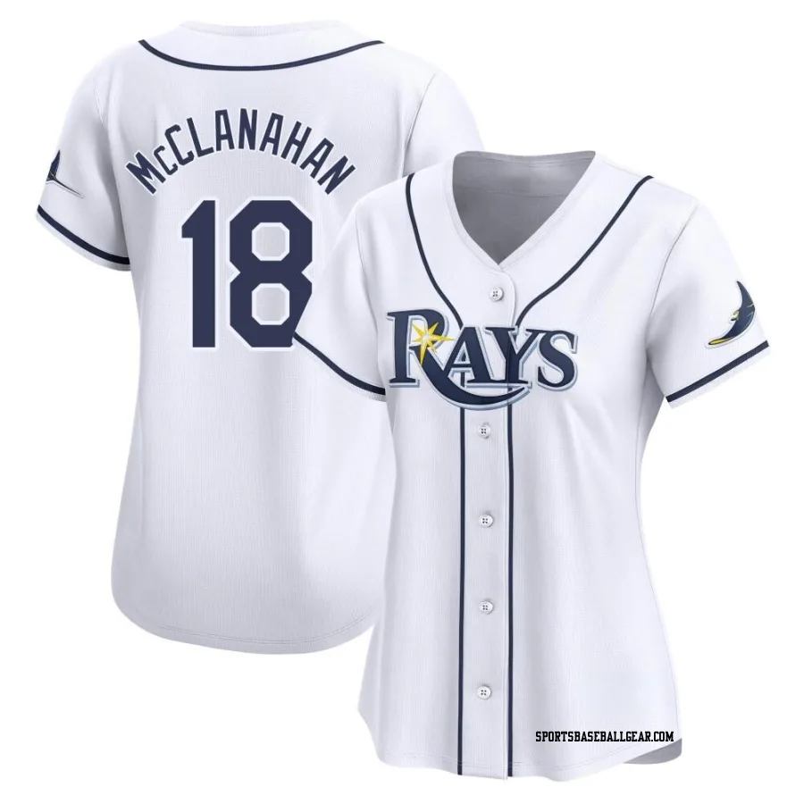 Shane McClanahan Women's Tampa Bay Rays White Limited Home Jersey