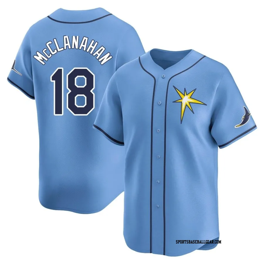 Shane McClanahan Youth Tampa Bay Rays Light Blue Limited Alternate Jersey