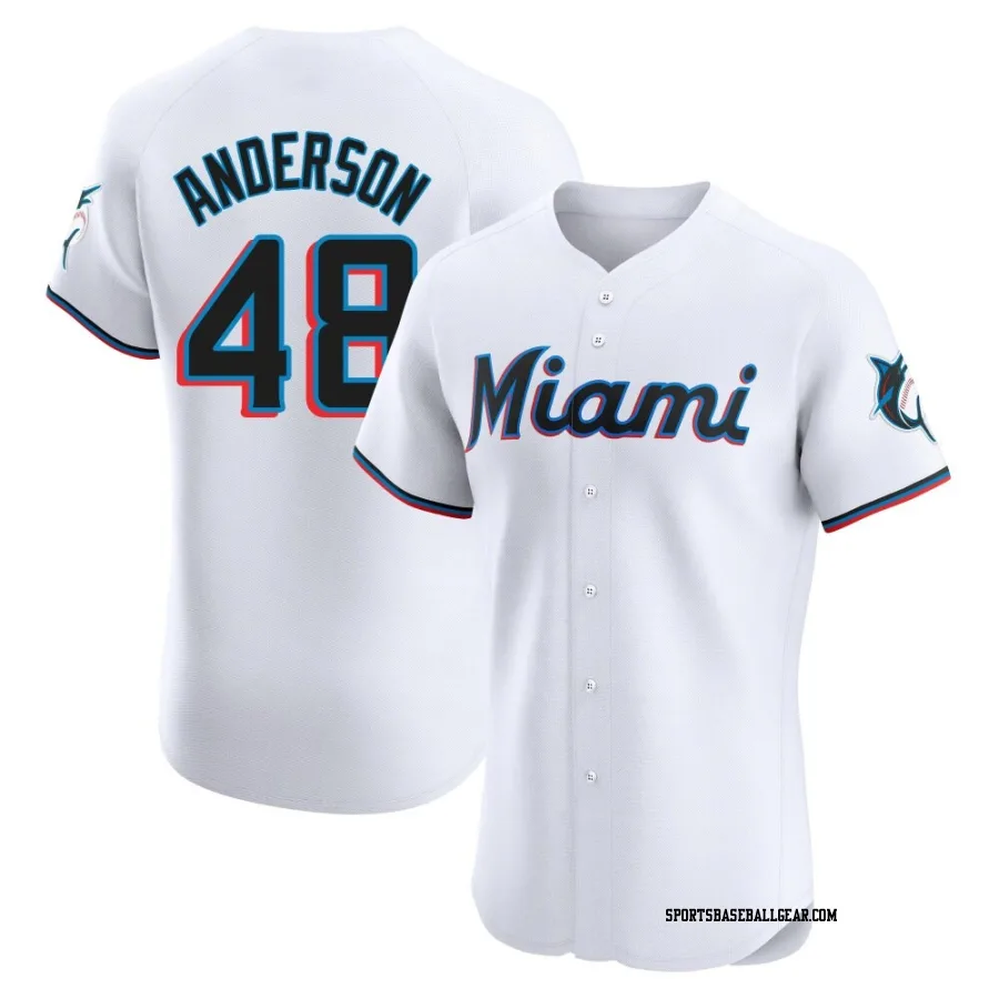 Shaun Anderson Men's Miami Marlins White Elite Home Jersey