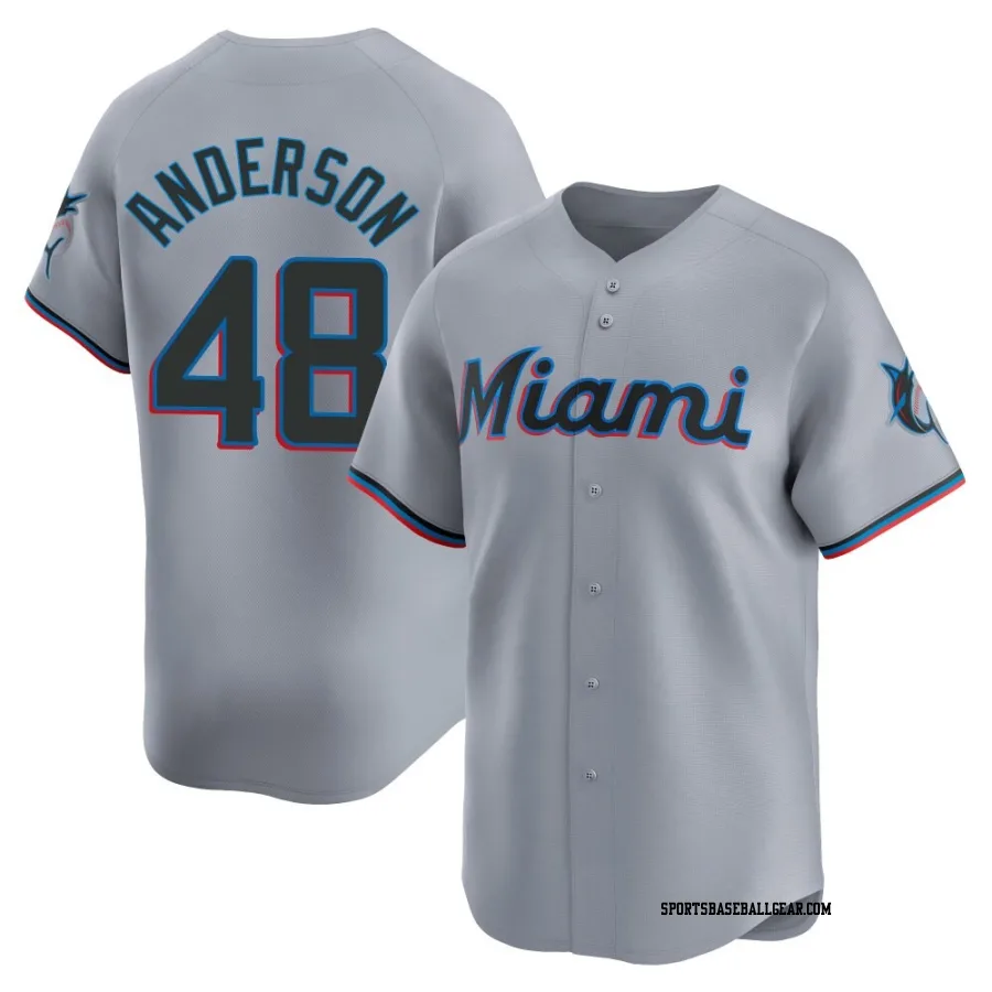 Shaun Anderson Youth Miami Marlins Gray Limited Road Jersey