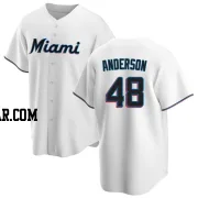 Shaun Anderson Youth Miami Marlins White Replica Home Jersey