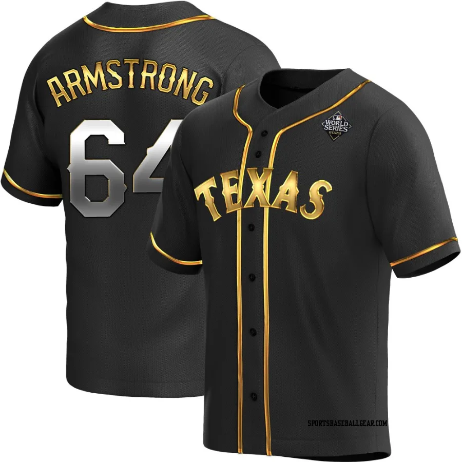 Shawn Armstrong Men's Texas Rangers Black Golden Replica Alternate 2023 World Series Jersey