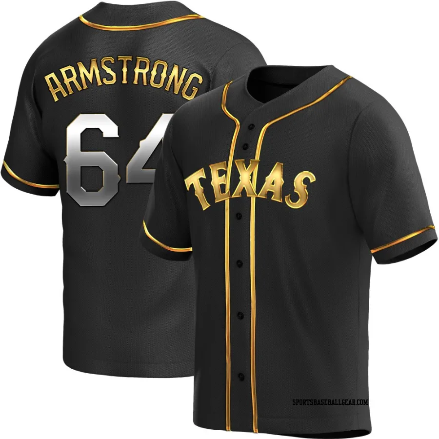 Shawn Armstrong Men's Texas Rangers Black Golden Replica Alternate Jersey