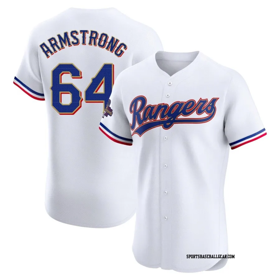 Shawn Armstrong Men's Texas Rangers Gold Elite White 2024 Collection Jersey