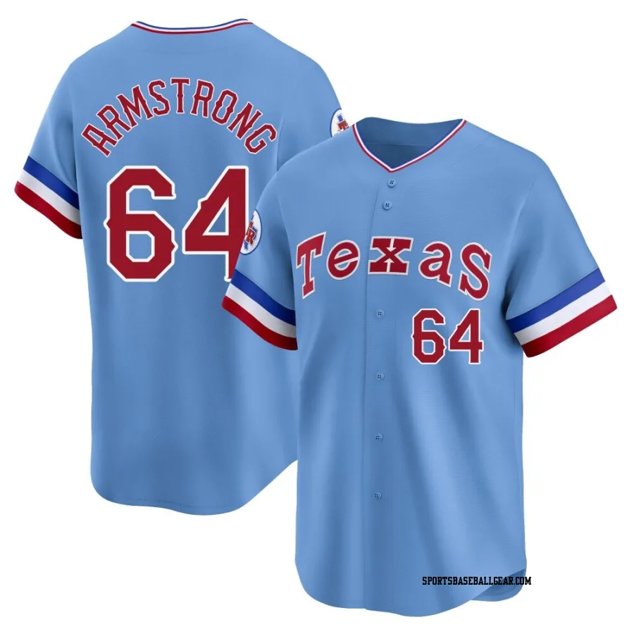 Shawn Armstrong Men's Texas Rangers Light Blue Limited Cooperstown Collection Jersey