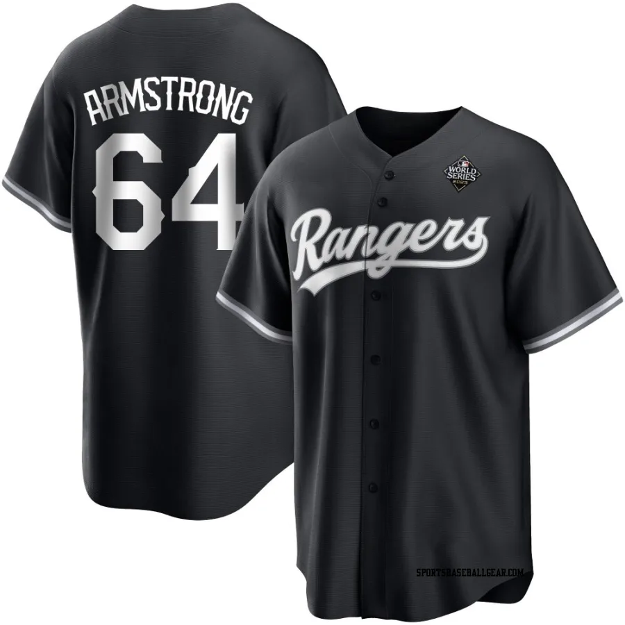 Shawn Armstrong Men's Texas Rangers White Replica Black 2023 World Series Jersey