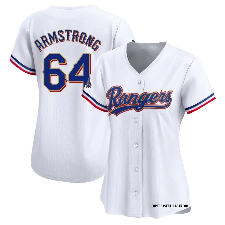 Shawn Armstrong Women's Texas Rangers Gold Limited White 2024 Collection Jersey