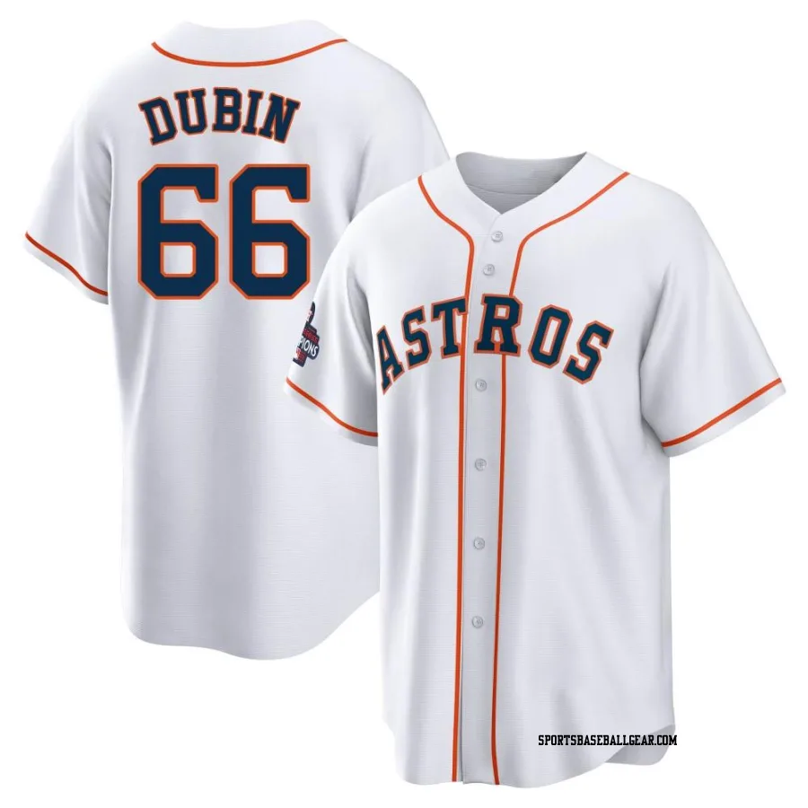 Shawn Dubin Men's Houston Astros White Replica 2022 World Series Champions Home Jersey