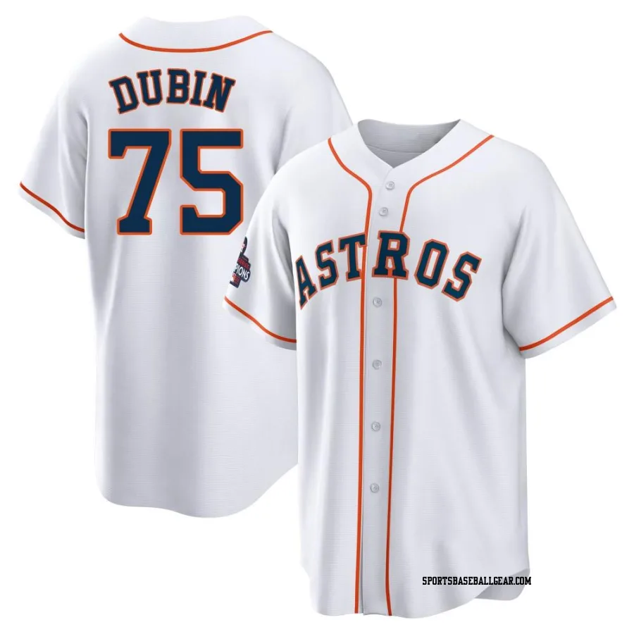 Shawn Dubin Men's Houston Astros White Replica 2022 World Series Champions Home Jersey