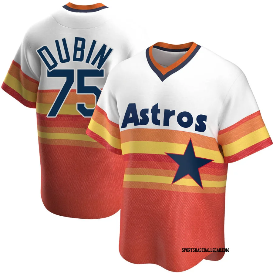 Shawn Dubin Men's Houston Astros White Replica Home Cooperstown Collection Jersey