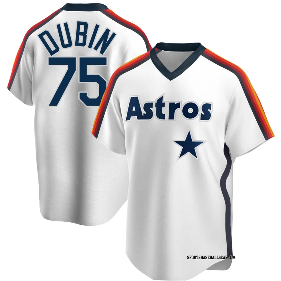 Shawn Dubin Men's Houston Astros White Replica Home Cooperstown Collection Team Jersey