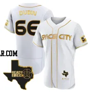 Shawn Dubin Men's Houston Astros White/Gold Authentic 2023 Space City Ready 2 Reign Flex Base Jersey