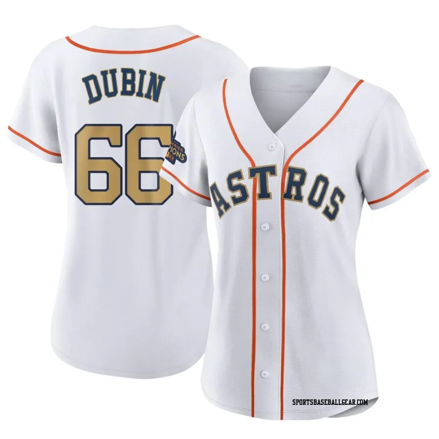 Shawn Dubin Women's Houston Astros Gold Authentic White 2023 Collection Jersey