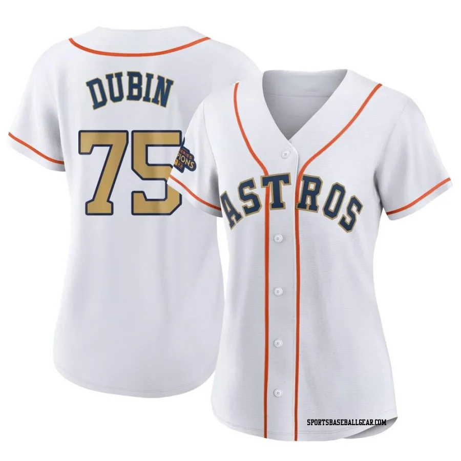 Shawn Dubin Women's Houston Astros Gold Authentic White 2023 Collection Jersey