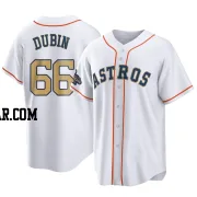 Shawn Dubin Youth Houston Astros Gold Replica White 2023 Collection Jersey