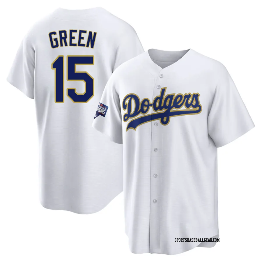 Shawn Green Youth Los Angeles Dodgers White/Gold Replica 2021 Gold Program Player Jersey