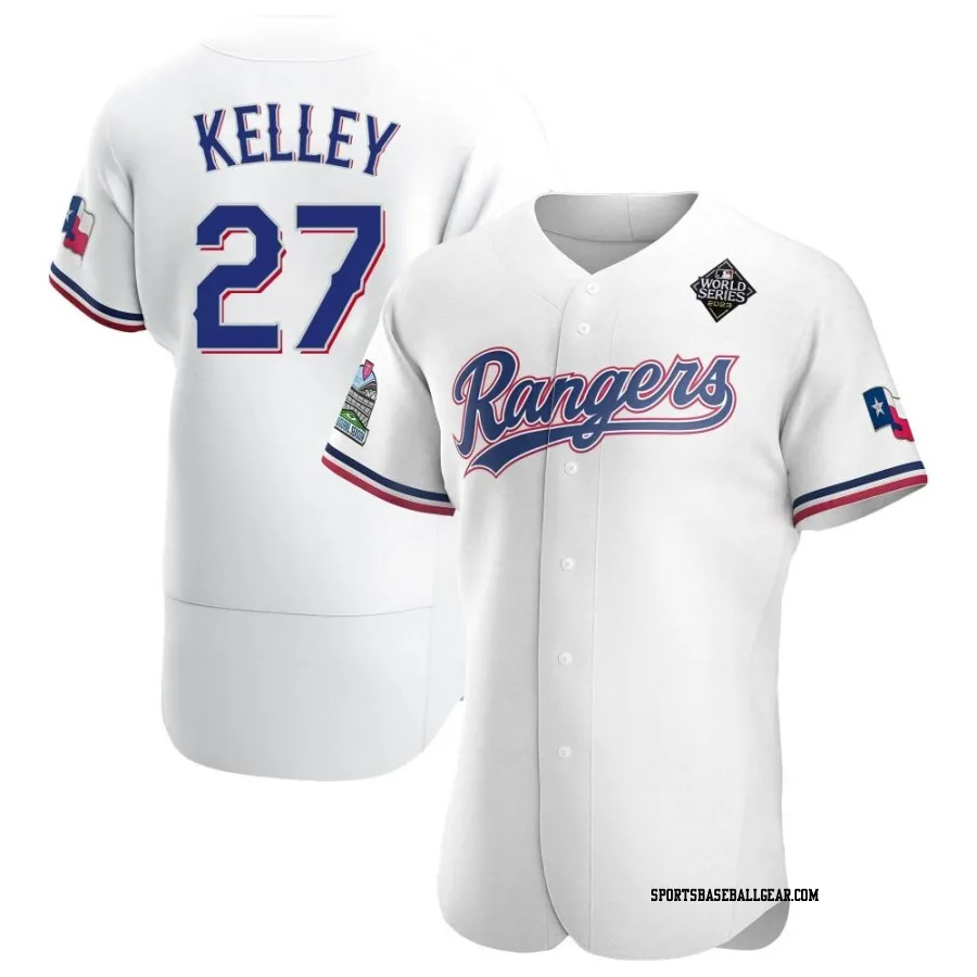 Shawn Kelley Men's Texas Rangers White Authentic Home 2023 World Series Jersey