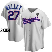 Shawn Kelley Men's Texas Rangers White Replica Home Cooperstown Collection 2023 World Series Jersey