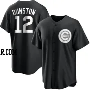 Shawon Dunston Men's Chicago Cubs Black/White Replica Jersey