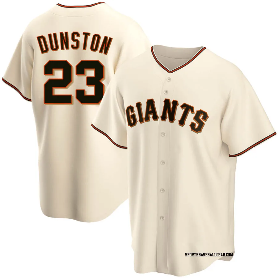 Shawon Dunston Men's San Francisco Giants Cream Replica Home Jersey