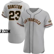 Shawon Dunston Men's San Francisco Giants Gray Authentic Road Jersey