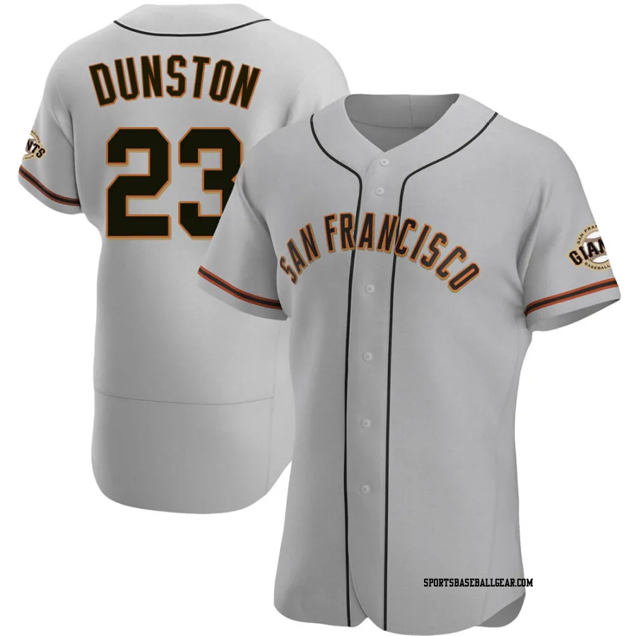 Shawon Dunston Men's San Francisco Giants Gray Authentic Road Jersey