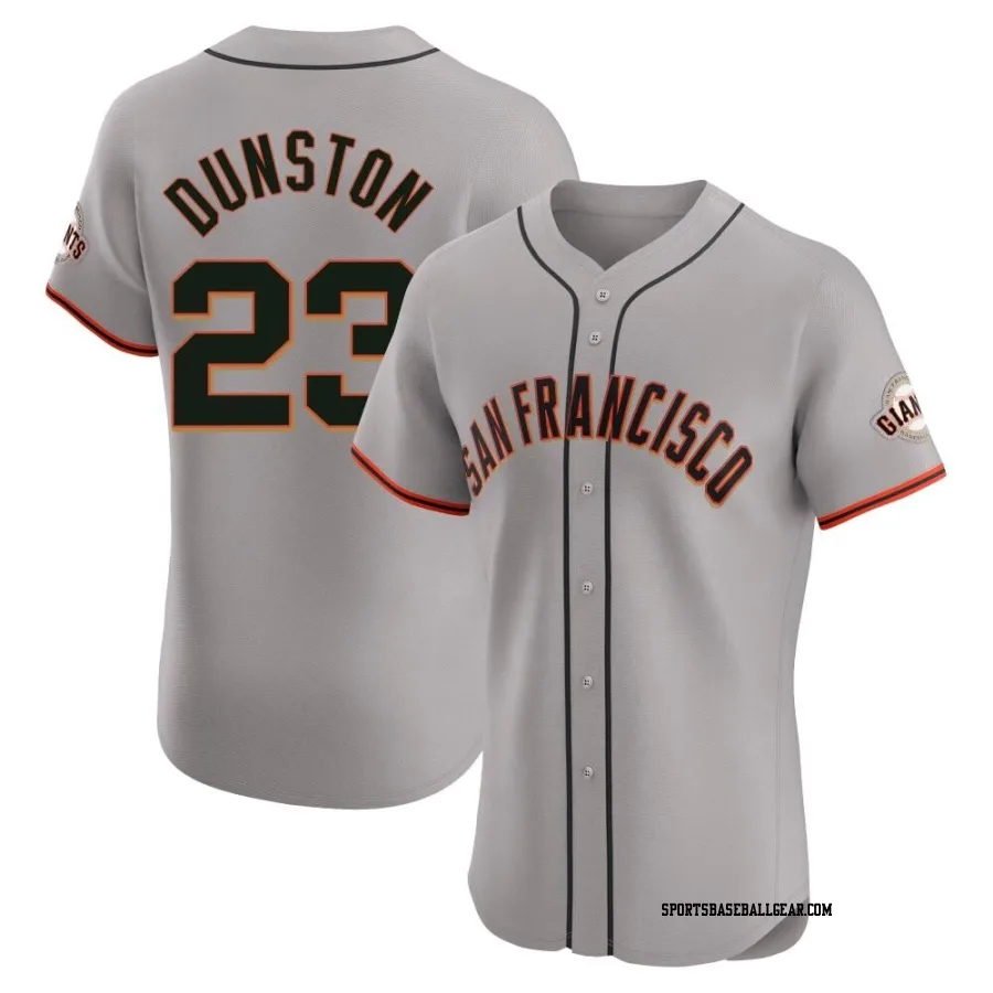 Shawon Dunston Men's San Francisco Giants Gray Elite Road Jersey