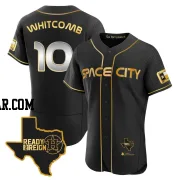 Shay Whitcomb Men's Houston Astros Black/Gold Authentic 2023 Space City Ready 2 Reign Flex Base Jersey