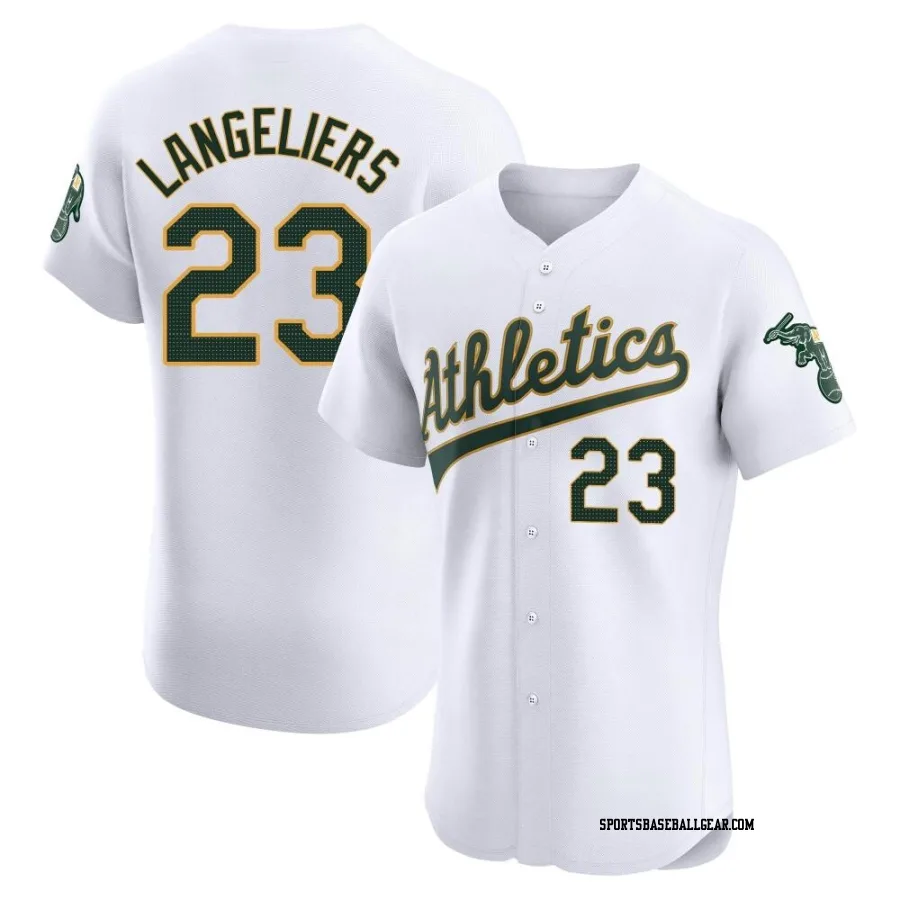 Shea Langeliers Men's Oakland Athletics White Elite Home Jersey