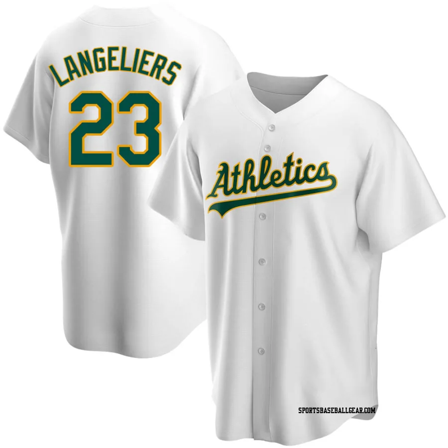 Shea Langeliers Men's Oakland Athletics White Replica Home Jersey