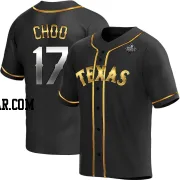 Shin-Soo Choo Men's Texas Rangers Black Golden Replica Alternate 2023 World Series Jersey