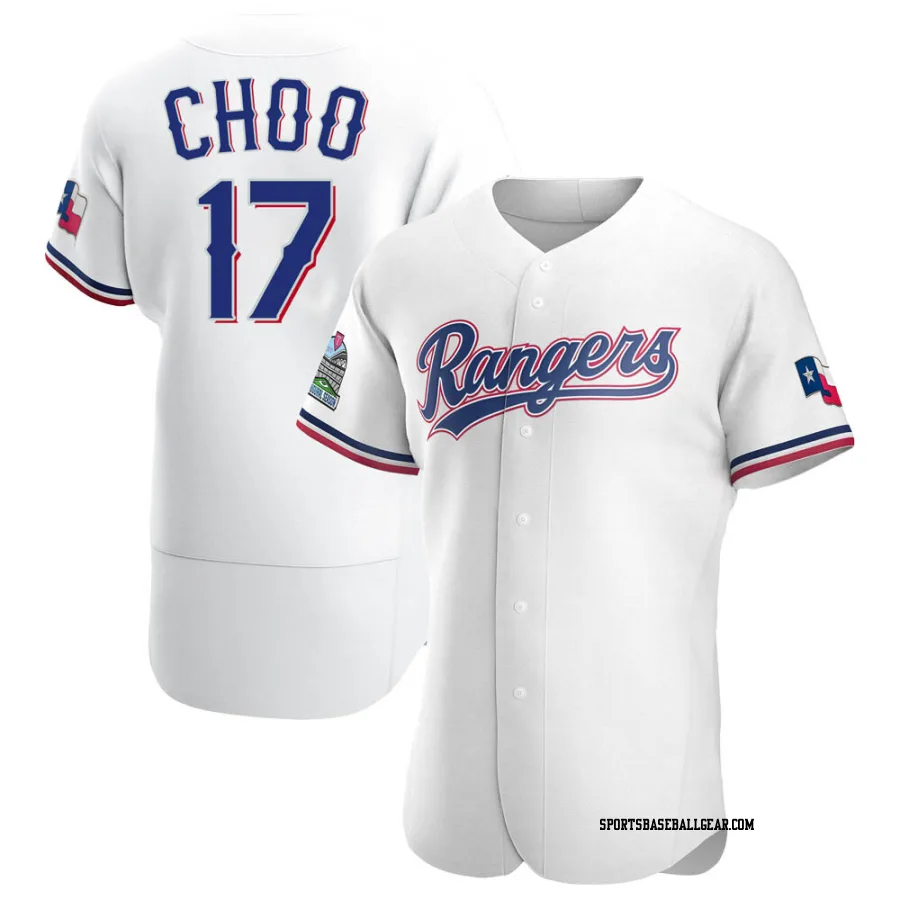 Shin-Soo Choo Men's Texas Rangers White Authentic Home Jersey