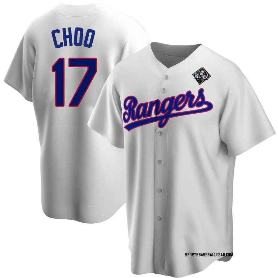 Shin-Soo Choo Men's Texas Rangers White Replica Home Cooperstown Collection 2023 World Series Jersey