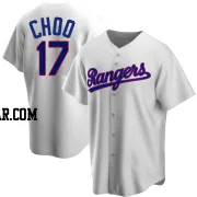 Shin-Soo Choo Men's Texas Rangers White Replica Home Cooperstown Collection Jersey