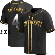 Shogo Akiyama Men's Cincinnati Reds Black Golden Replica Alternate Jersey