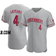 Shogo Akiyama Men's Cincinnati Reds Gray Authentic Road Jersey