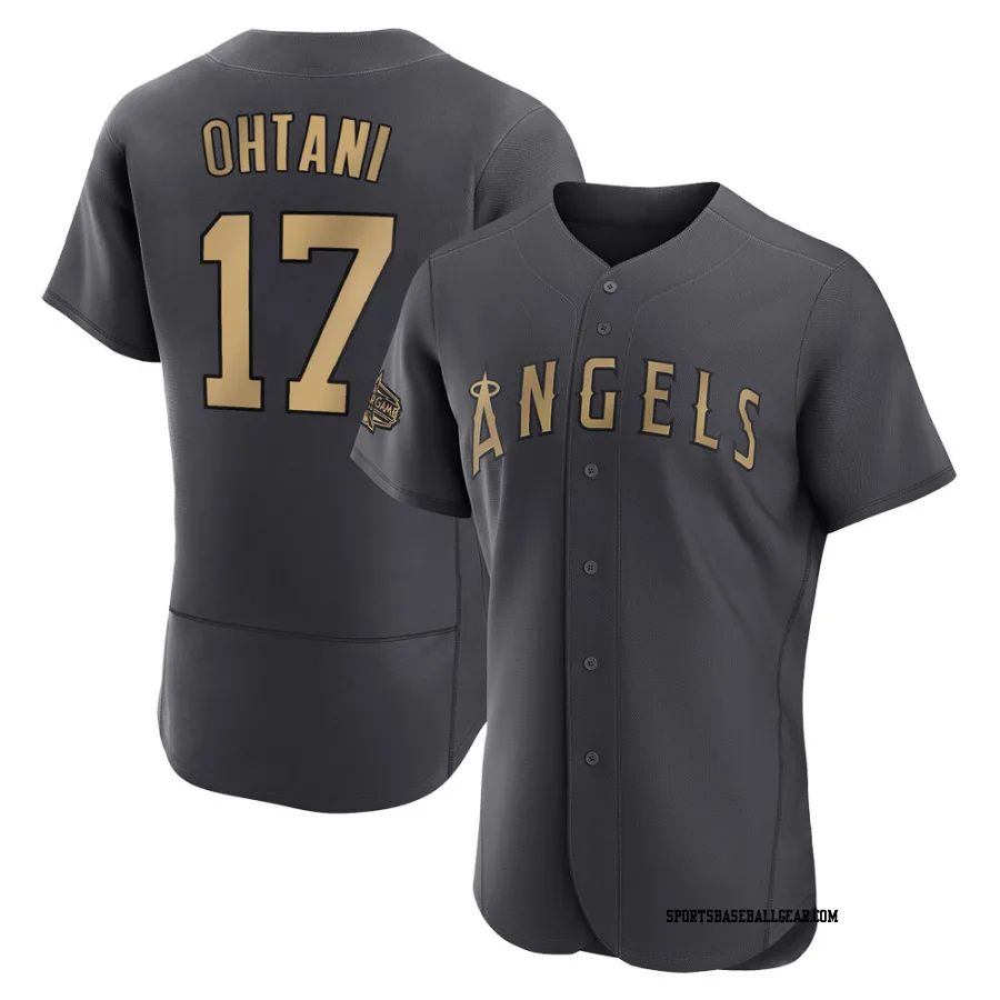 Shohei Ohtani Men's Los Angeles Angels Charcoal Game Authentic 2022 All-Star Jersey