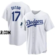 Shohei Ohtani Men's Los Angeles Dodgers White Replica 2024 World Tour Seoul Series Home Jersey