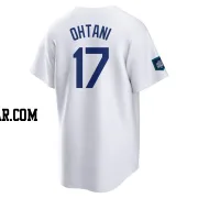 Shohei Ohtani Men's Los Angeles Dodgers White Replica 2024 World Tour Seoul Series Home Jersey