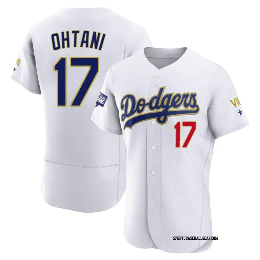 Shohei Ohtani Men's Los Angeles Dodgers White/Gold Authentic 2021 Gold Program Player Jersey