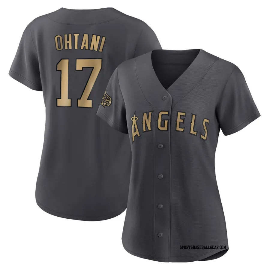 Shohei Ohtani Women's Los Angeles Angels Charcoal Game Authentic 2022 All-Star Jersey