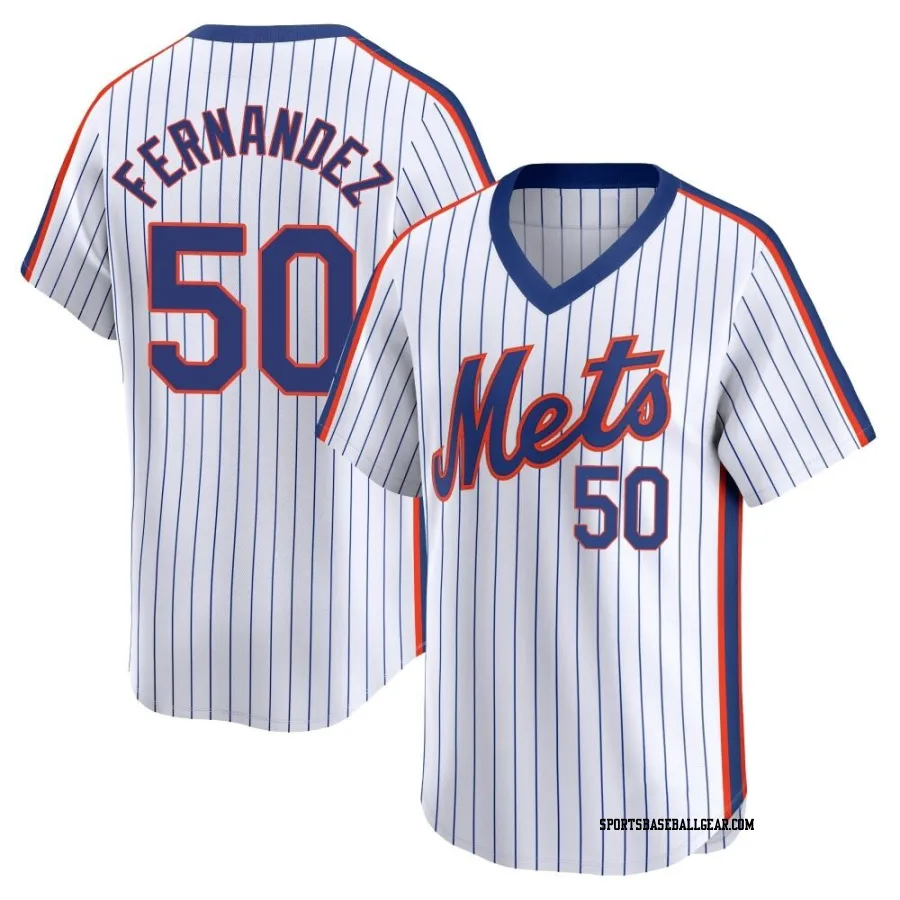 Sid Fernandez Men's New York Mets White Limited Cooperstown Collection Jersey