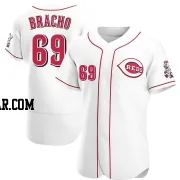 Silvino Bracho Men's Cincinnati Reds White Authentic Home Jersey